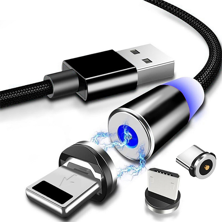 Wholesale 3 in 1 magnetic charging data cable for iPhone samsung Type-C Micro USB CABLE