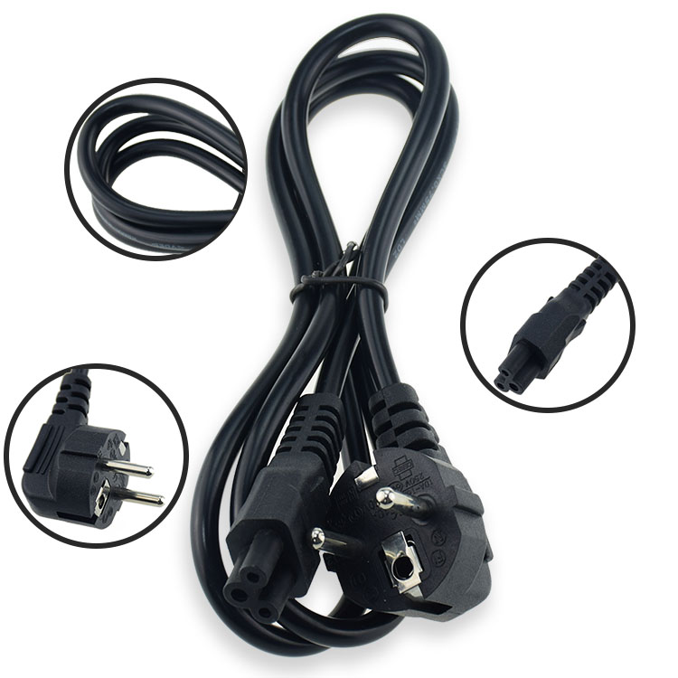 IEC 3 Plug AC Power Cord C5 European Standard for heater with VDE Approval