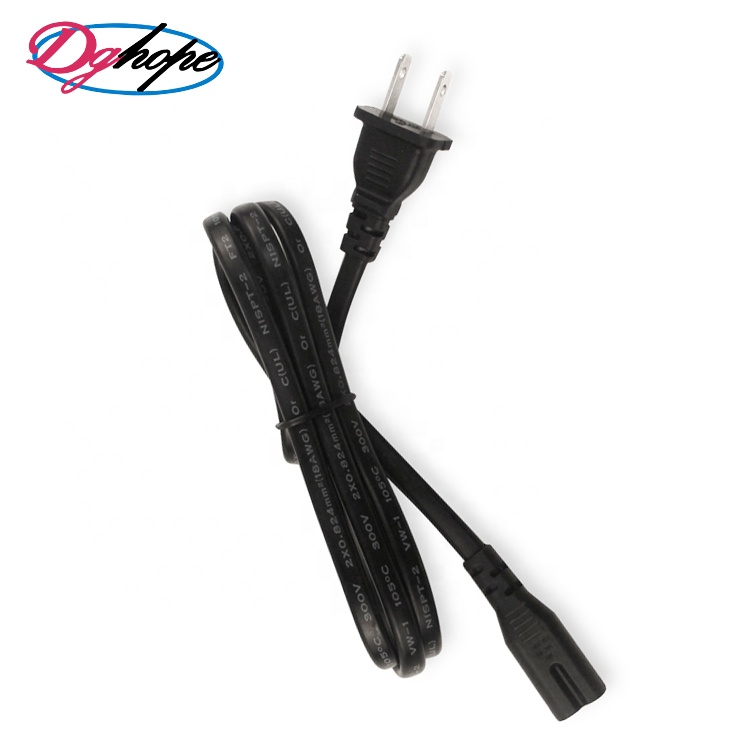 Wholesale US 2 pin ac power cord cable 125V 10A extension cord with UL certificate