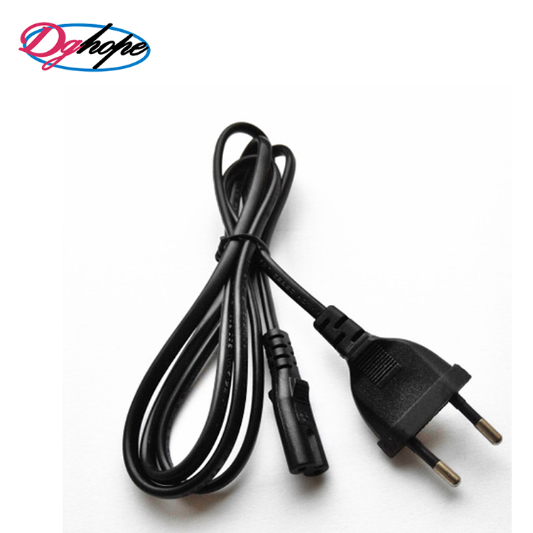 High quality 2 pin ac europe power plug C7 cable wholesale eu power cord for computer