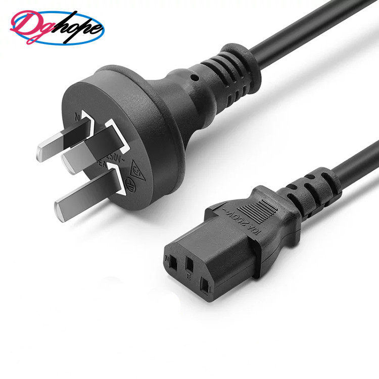 Hot selling 250V 10A Australian SAA Certification 3 Pins laptop AC power cord