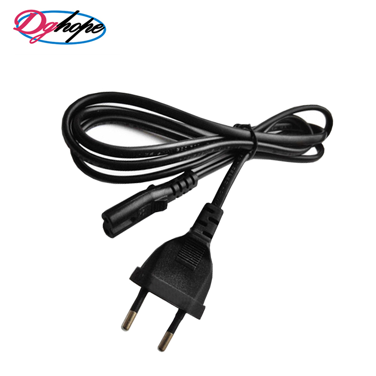 High quality 2 pin ac europe power plug C7 cable wholesale eu power cord for computer
