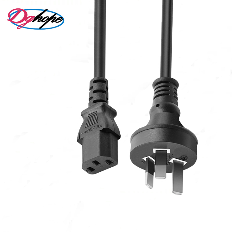 Hot selling 250V 10A Australian SAA Certification 3 Pins laptop AC power cord