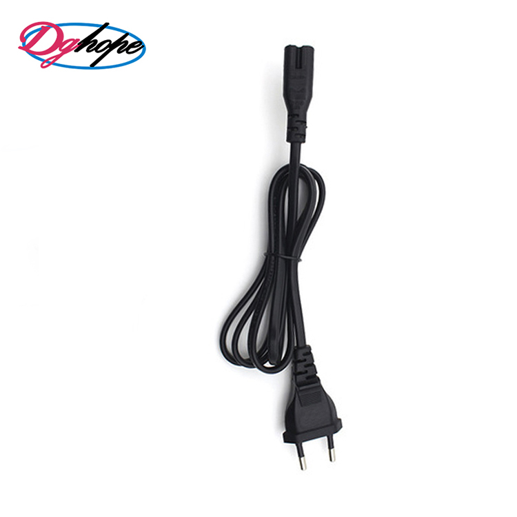 High quality 2 pin ac europe power plug C7 cable wholesale eu power cord for computer