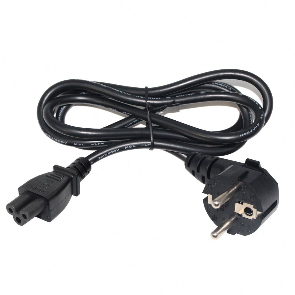 Factory Price Black korea power cord 3 prong with IEC C5 KC certification