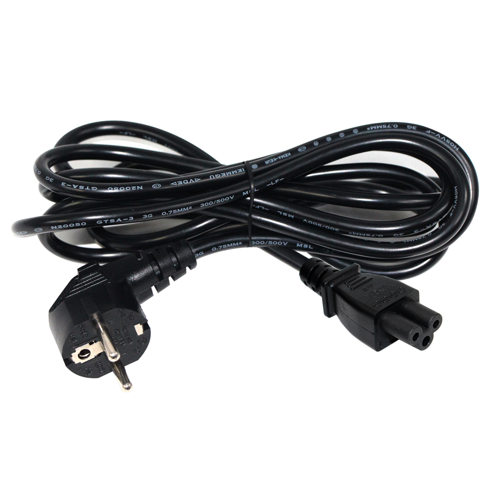 Factory Price Black korea power cord 3 prong with IEC C5 KC certification