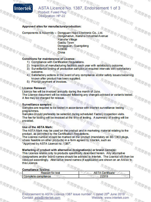 UK Plug ASRA Licence 3