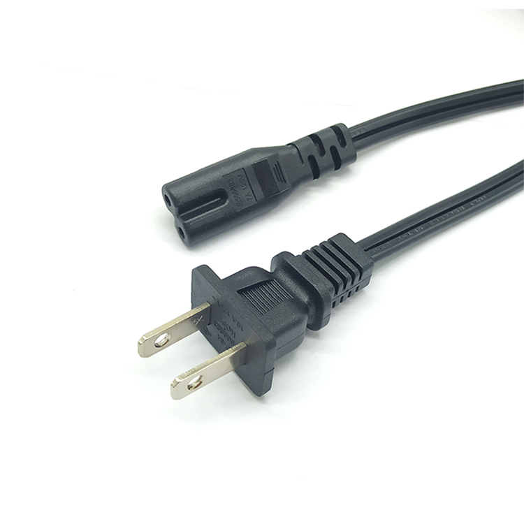 002  Customization  2 pin C7 US AC Power Cord with UL Certification